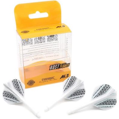 Cuesoul ROST Integrierte Dartschäfte & Flights, personalisierbar, Weiß, Größe