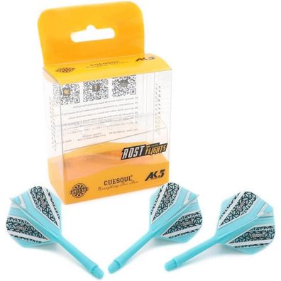 Cuesoul ROST Integrierte Dartschäfte & Flights, Blau, Größe M, 3er-Set