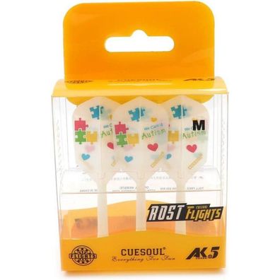 Cuesoul ROST Integrierte Dartschäfte & Flights, Weißes Puzzle M-Schlank, 3er-Set