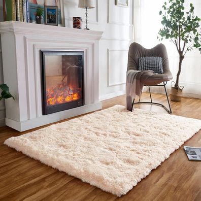 Obundi Hochflor Teppich Wohnzimmer & Schlafzimmer, Kuschelweich, Rutschfest