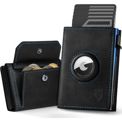 Dodensha Airtag Wallet Herren mit XL Münzfach, MagSnap Kartenetui für 10