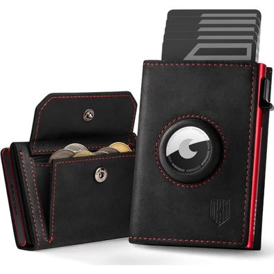 Dodensha Airtag Wallet Herren mit XL Münzfach, MagSnap Kartenetui für 10