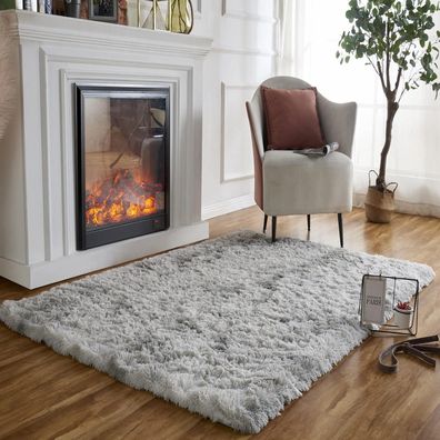 Obundi Hochflor Teppich für Schlafzimmer & Kinderzimmer, weich & flauschig