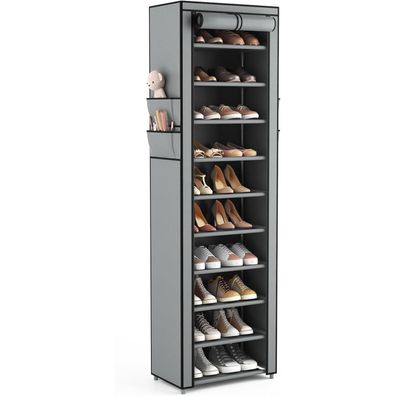 Vicye Schuhregal mit 11 Ebenen, schmal und hoch, für 20-22 Paar Schuhe, mit