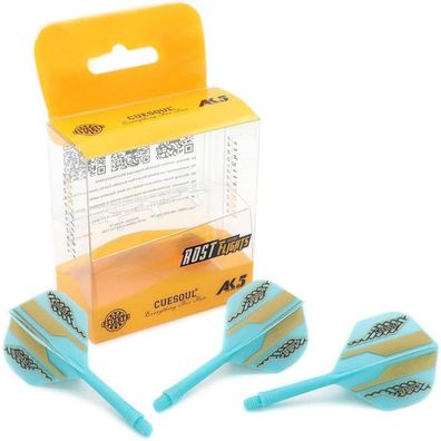 Cuesoul ROST Integrierte Dartschäfte & Flights, Blau, Standard M, 3er-Set
