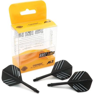 Cuesoul ROST Integrierte Dartschäfte & Flights, Schwarz, Größe M, 3er-Set