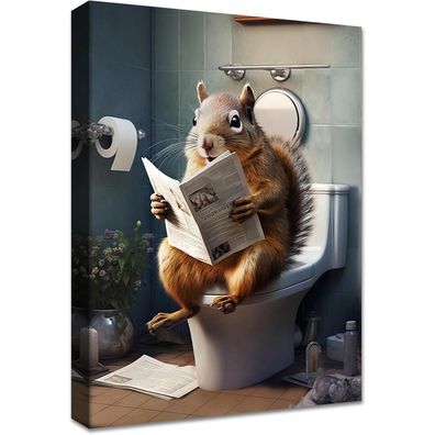 Halflemart Gelb Braun Eichhörnchen Wandkunst Leinwand Poster Bauernhaus