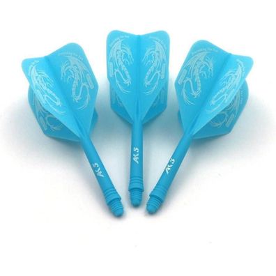 Cuesoul ROST Integrierte Dartschäfte & Flights, Blau Drachenmuster, Größe M