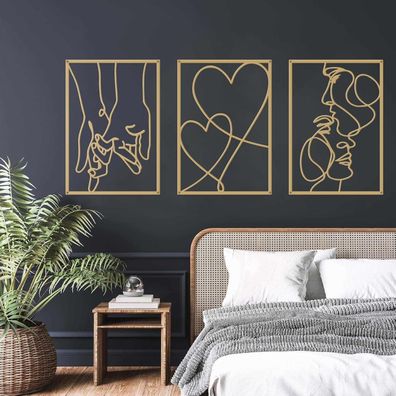 ESTART Metall Wanddeko 3er Set - Minimalistisch, Modern & Ästhetisch für