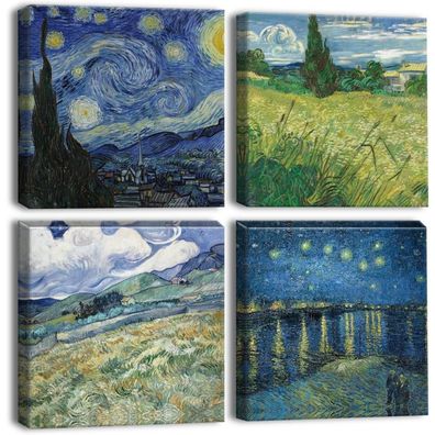 Artscope 4-teiliges Leinwandbild "Ansicht von Grün", moderner Kunstdruck für