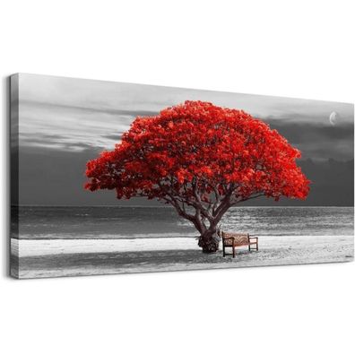 hyidecorart Leinwandbild "Baum des Lebens" XXL 150x75 cm mit Rahmen für