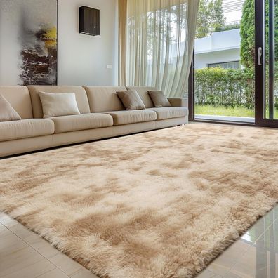 Sour Lemon Hochflor Teppich Grau 160x230 cm - Flauschig, Waschbar & Rutschfest
