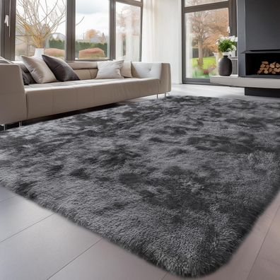 Sour Lemon Hochflor Teppich Braun 300x425cm Waschbar Anti-Rutsch Flauschig