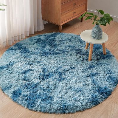 Rohatim Rund Teppich Flauschig, Plüschteppich für Wohnzimmer & Schlafzimmer