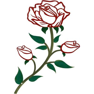 ESTART Wanddekoration Schwarzes Metall Blumenmuster 38cm Wandkunst für