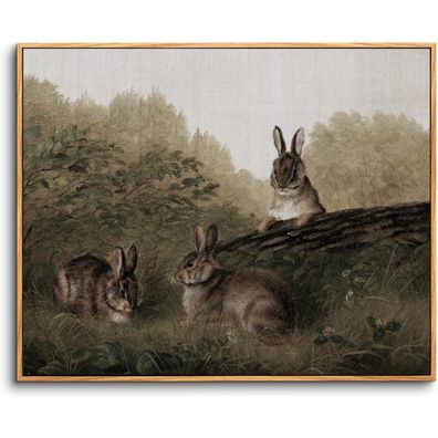 hyidecorart Vintage Leinwand Bild mit Holzrahmen 30x40 cm - Modernes Tier