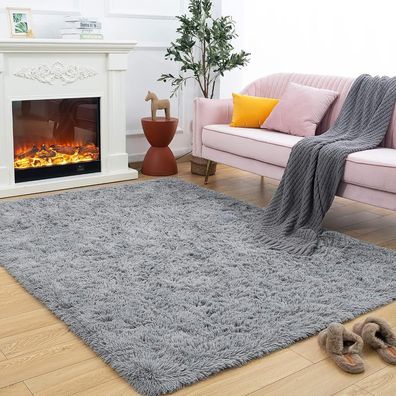 Rohatim Hochflor Teppich Super weich Shaggy Teppich Flauschiger Soft Area Rug