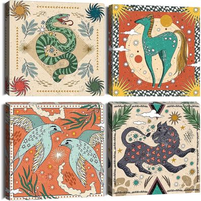 Artscope 4-teiliges Leinwandbild MYTHOS Motiv Kunstdruck, moderne