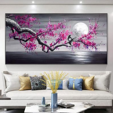 Trayosin Diamond Painting Erwachsene Blumen XXL Lila Blume Full Drill Wandkunst
