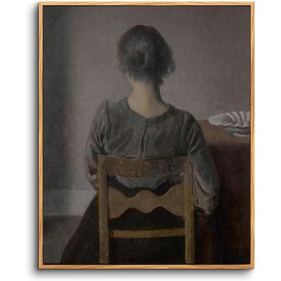 hyidecorart Vintage Frauenporträt Leinwandbild mit Holzrahmen, 40x60 cm, Ruhe