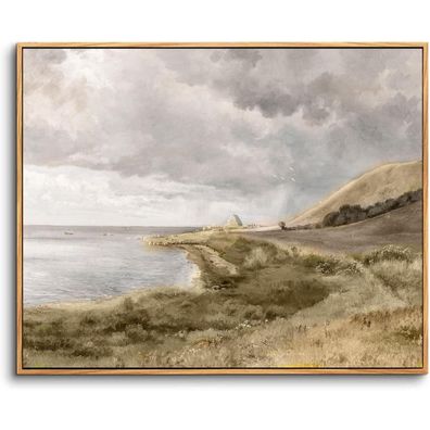 hyidecorart Vintage Meereslandschaft Leinwandbild mit Holzrahmen, 30x40 cm