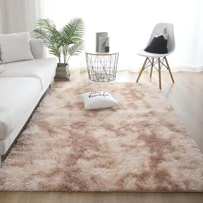 NIULAA Hochflor Teppich 120x160 cm Beige Modern Flauschig Weich für Wohnzimmer