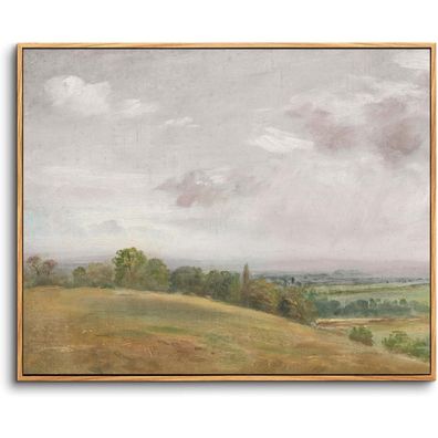 hyidecorart Vintage Leinwandbild mit Holzrahmen 50x75 cm - Himmel und Wiesen