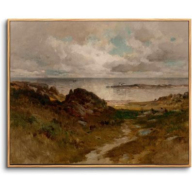 hyidecorart Vintage Meereslandschaft Leinwandbild mit Holzrahmen, 50x75 cm