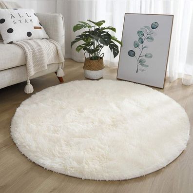 Leesentec Runder Teppich für Wohnzimmer & Schlafzimmer, weich, flauschig