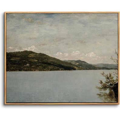 hyidecorart Vintage Leinwandbild mit Holzrahmen 20x25 cm - Bergsee Motiv