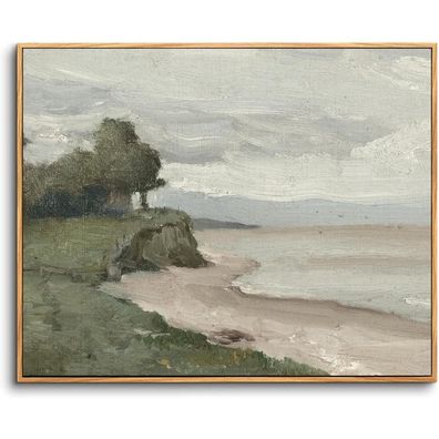 hyidecorart Vintage Meereslandschaft Leinwandbild mit Rahmen, 40x60 cm