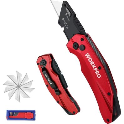 Workpro Klappbares Schwerlast-Universalmesser aus Vollmetall mit 10