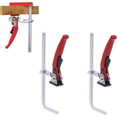 Bodygad Ganzstahl Tischzwinge mit Hebelgriff, 2 Stück, 210mm Kapazität, 90mm