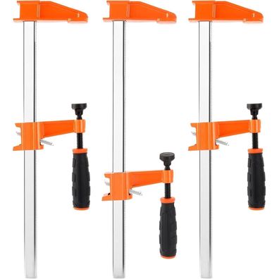 YAYODS 3er Set Schraubzwingen 450mm, Spannweite 300mm, Maultiefe 60mm - Ideal