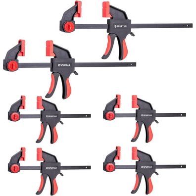 Spurtar 6er Set Einhandzwingen 150mm & 300mm - Schwerlastklammern für Holz