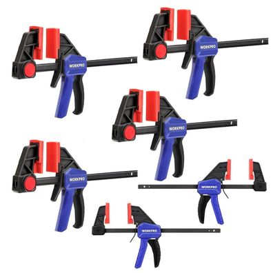 Workpro Einhandzwingen Set 6 Stück, 150mm Schraubzwingen für präzises Fixieren