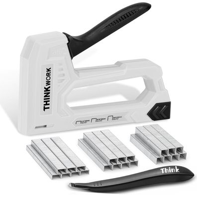 Thinkwork Handtacker Set mit 1600 JT21-Klammern (6mm, 8mm, 10mm) und