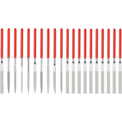 GIONAR 20 Stück Mini Diamantfeilen Set, 2x100mm Nadelfeilen für präzises