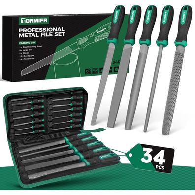 Tonmifr Professionelles Metallfeilen-Set, Industriequalität, 5 Formen für