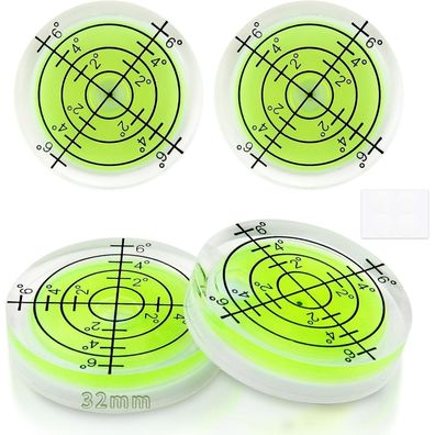 TXXATX 4 Stück Mini Rundwasserwaage Ø 32 mm Dosenlibelle mit Luftblase für