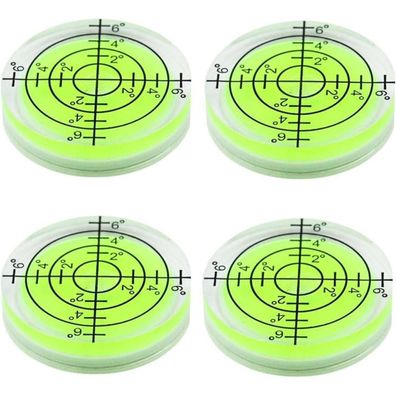 Bobozhong 4 Stück Runde Wasserwaage Messgerät, 32 mm Durchmesser Mini