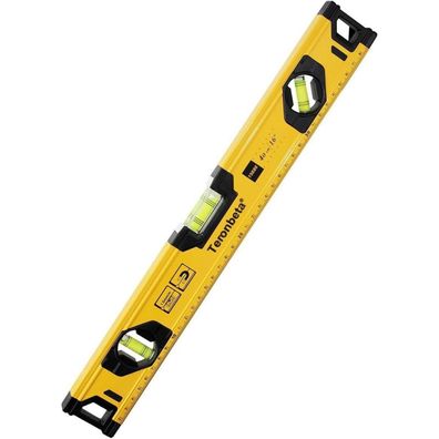 Teronbeta Wasserwaage 40 cm, Aluminium mit Magnet, 3 Libellen, Rundum Ablesbar