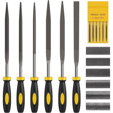 FZENeast 6-teiliges Nadelfeilen-Set für Werkstatt und Heimwerken, inkl. Flach