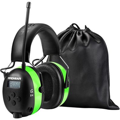 Prohear Gehörschutz mit Radio und Bluetooth, wiederaufladbar, SNR 31dB, NRR