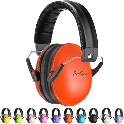 ProCase Kinder Gehörschutz NRR 21dB Lärmschutz für 3-12 Jahre, Orange