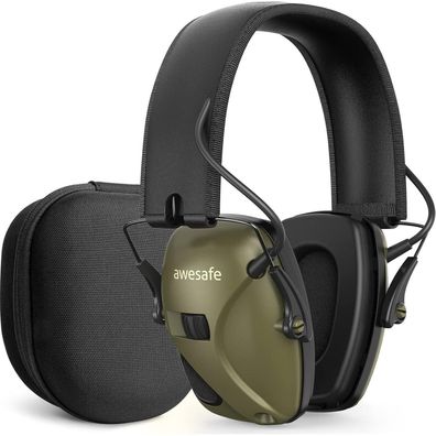 awesafe Elektronischer Schieß-Ohrenschützer GF01+ mit Hard Travel Tasche