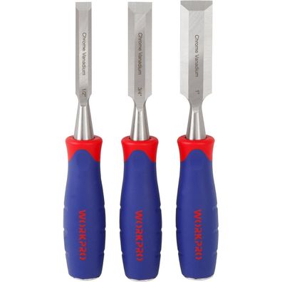 Workpro Holzmeißel Set Cr-V 12mm, 19mm, 25mm für Holzbearbeitung