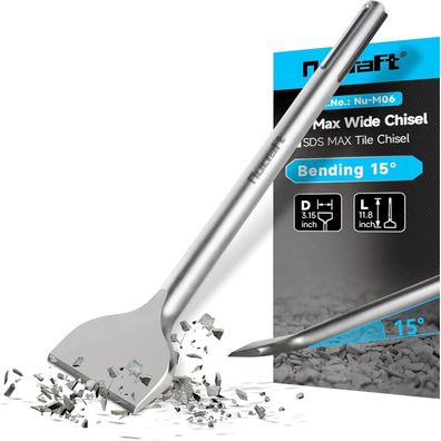 Nucraft SDS-Max Fliesenmeißel, abgewinkelter Spatmeißel 300 x 80mm, 15°