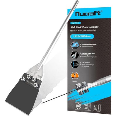 Nucraft SDS-Max Spachtelmeißel, 620x150 mm - Ideal für Bodenbeläge und