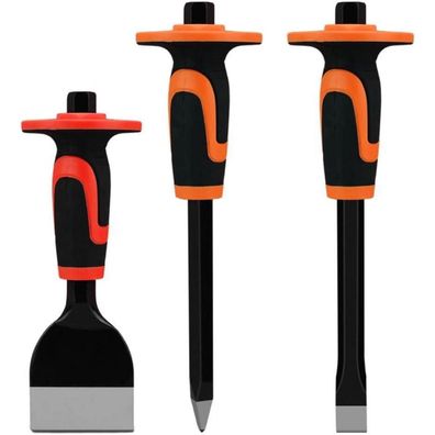 Airless SJG Handmeißel Set 3tlg. mit Handschutz - Flach-, Spitz